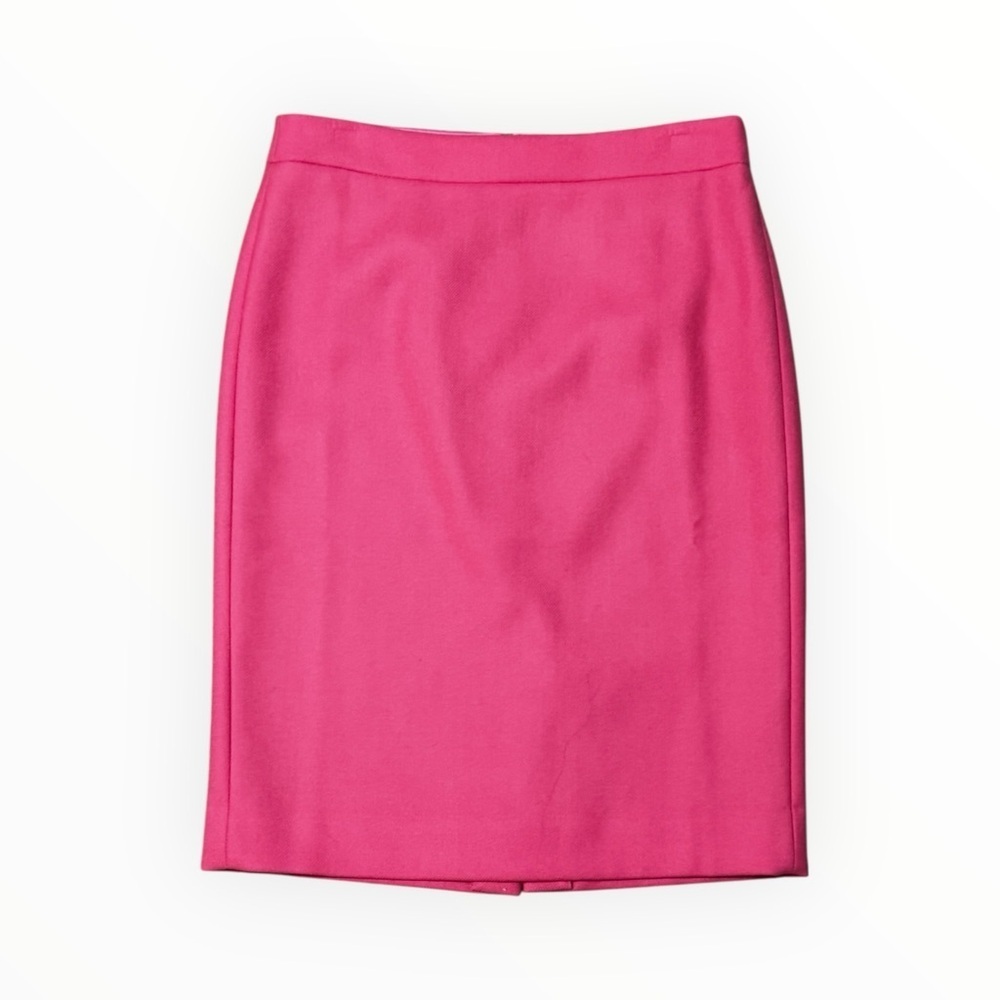 J. CREW Pink Wool Pencil Skirt Work Party Business No. 2 Feminine Fitted Classic - Picture 2 of 7